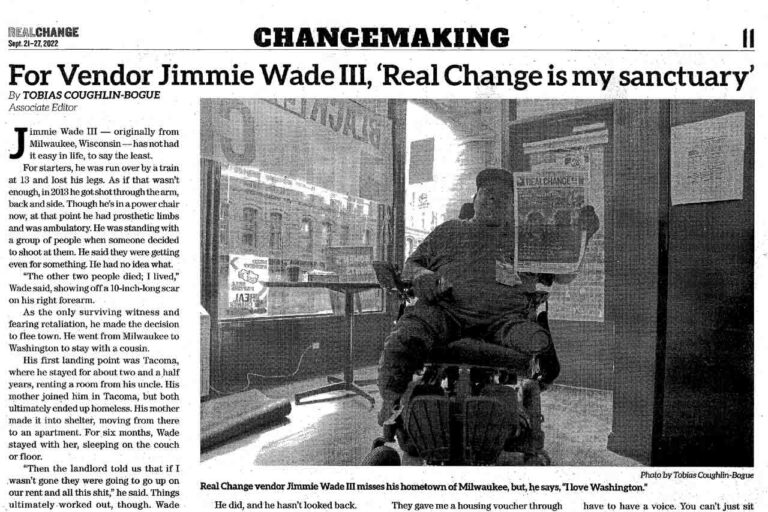 For Vendor Jimmie Wade III, 'Real Change is My Sanctuary'